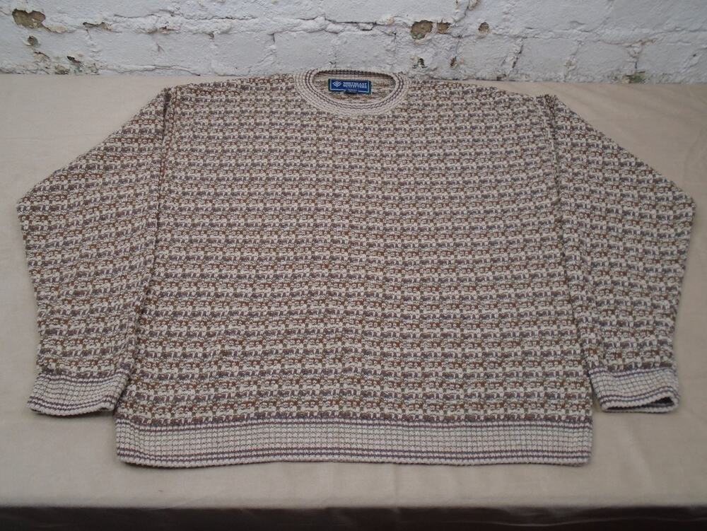 Vintage Northeast Outfitters XL Mens Sweater Made In USA Cotton Textured Grandpa